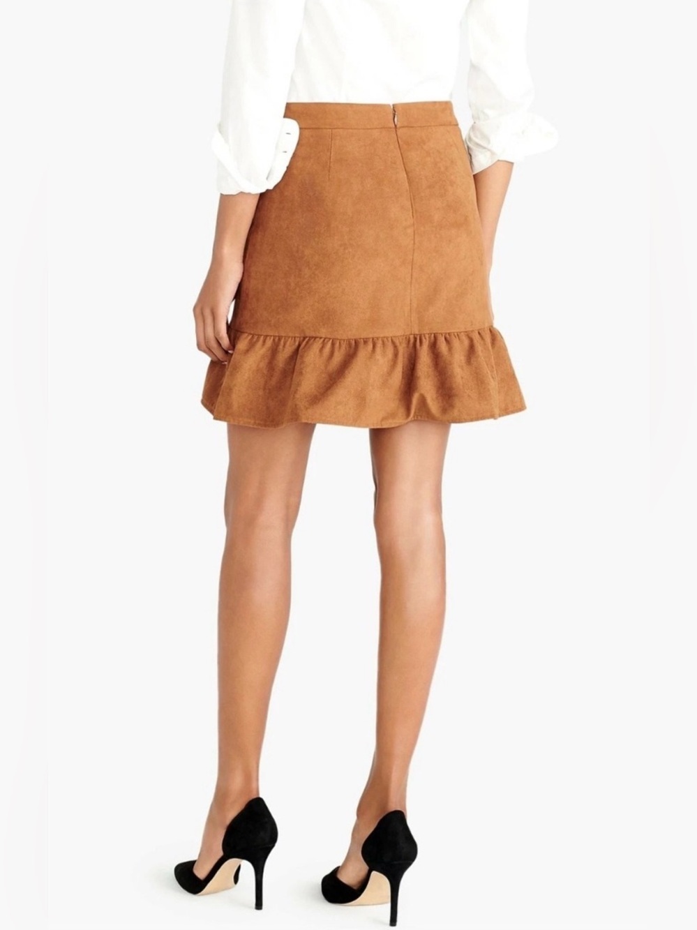 J. Crew Faux Suede Mini Skirt in Walnut - Size 2 - Picture 2 of 6